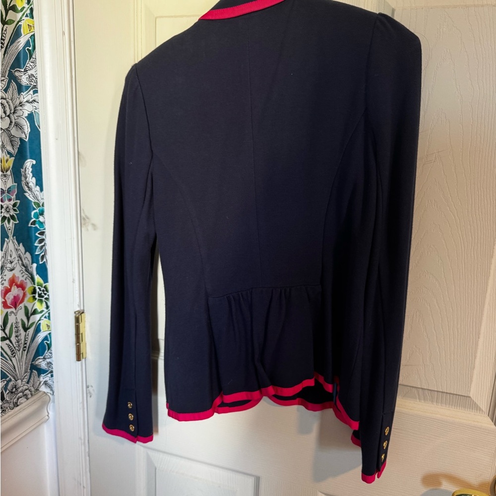 Lilly Pulitzer True Navy Blazer with Pink Accents Malibu Blazer Medium - Picture 4 of 6